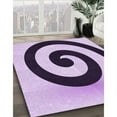 thumbnail image 3 of Ahgly Tapis Rond Lavable en Machine Intérieur Transitionnel Fleur Rose, 5 Pieds Rond, 3 of 7