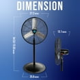 thumbnail image 2 of Tornado 24 Inch High Velocity Stationary Non-Oscillating Metal Pedestal Fan Commercial, Industrial Use 3 Speed 7600 CFM 6.6 FT Cord UL Safety Listed, 2 of 7