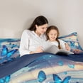 thumbnail image 4 of Homewish Chic Butterflies 7-Piece Bedding Comforter Set,Ocean Sea Beach King Bedding Sets,Dreamy Blue Bed Sheets For Teens,Ultra Soft Home Decor Reversible, 4 of 8