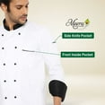 thumbnail image 3 of MEERA BEDDING & UNIFORMS Men's Chef Coat Pressional Hotel Kitchen Chef coat with Black Button Full Sleeves Jacket/ Restaurant Canteen Working Uniform, 3 of 5