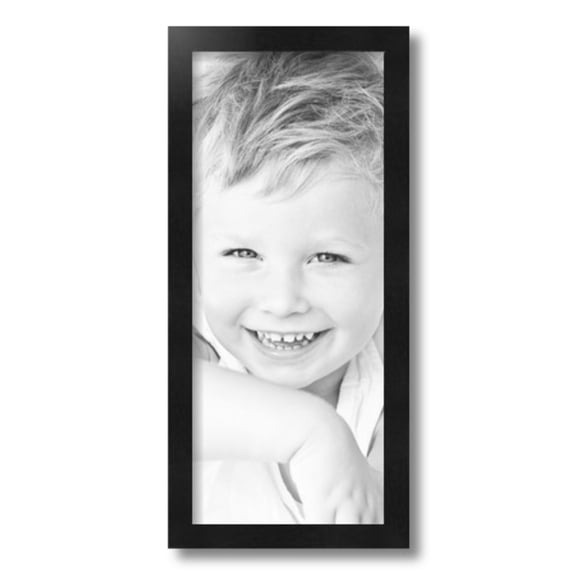 ArtToFrames 8x19" Black Picture Frame, Black Wood Poster Frame, with Regular Glass and Foam Backing 3/16 inch (FBPL-5139)