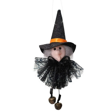 

Halloween Venue Layout Props Cartoon Gauze Skirt Bell Pendant Ghost Witch Pendant