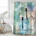 thumbnail image 4 of Turquoise Ombre Dragonfly Bathroom Shower Curtains with 12 Hooks Polyester Waterproof Shower Curtain for Stalls and Bathtubs Abstract Modern Art Gradient Decorative Bathroom Curtain 72x72 Inches, 4 of 9