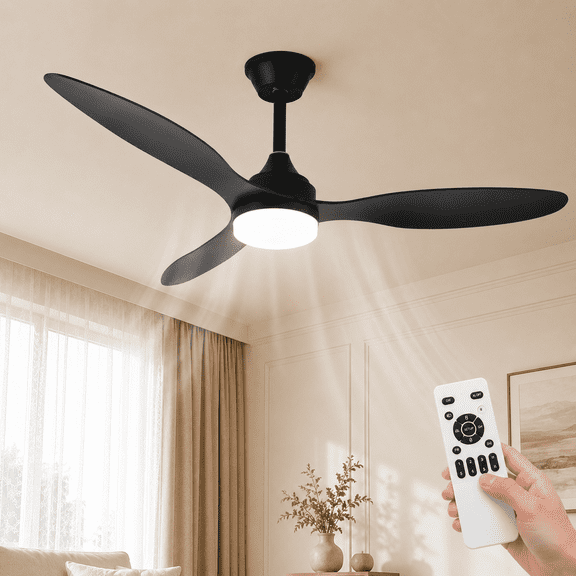 42 Inch Ceiling Fans with Lights, Remote Control, Reversible DC Motor, Dimmable, 6 Speeds, Ultra Quiet, 3 Blade Pendant Ceiling Fans for Bedroom, Living Room, Indoor Outdoor Patio