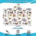 thumbnail image 2 of White Chicken Farm Pattern Hooded Bath Towel，50"x30" for Ages 3 To 12 Kids, Quick Dry Lightweight Soft Microfiber Hood Beach Towel Cover Up for Kids, 2 of 7