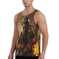 thumbnail image 2 of Gukieu Apocalyptic Skull Soldier Print Men's Quick Dry Fitness Vest, Round Neck Sleeveless Fitness Bodybuilding Top-, 2 of 7