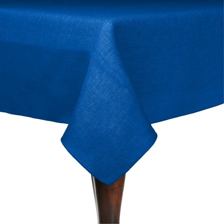 

Ultimate Textile Faux Burlap - Havana 72 x 108-Inch Rectangular Tablecloth - Basket Weave Royal Blue