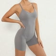 thumbnail image 4 of Women Backless Bodysuit Short Jumpsuit Summer Casual Bodycon Shapewear Playsuit Strappy Sexy V Neck Cami Top Stretch Workout All in One Shorts Jumpsuits Yoga Rompers, 4 of 5