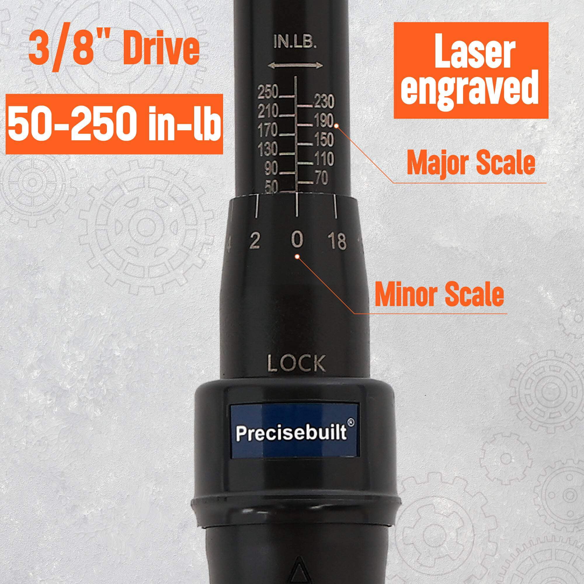 Precisebuilt 3/8" Drive 50-250 in-lb Click Tech Torque Wrench