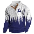thumbnail image 1 of Sudadera sin capucha para hombre, moda, bolsillos, manga larga, estampado navideño, sudadera con capucha, blusa de poliéster para hombre., 1 of 2