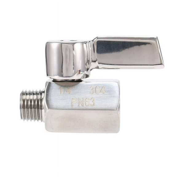 1/4inch 304 Stainless Steel Mini Ball Valve,Female NPT X Male NPT Thread, Shut-Off Valve,1 x Mini Ball Valve,Silver