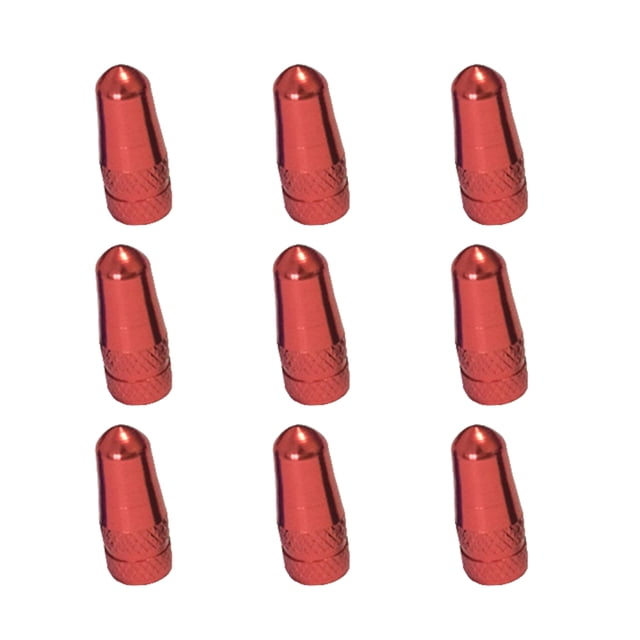 Wisewang 10 Pieces Bike Tire Caps Tyre Accessory Dustproof Cover Parts Valve Shell Solid Color Rim Stem Covers for Replacement Red 1Set