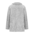 thumbnail image 4 of Lovskoo Womens Fuzzy Fleece Jacket Casual Pocket Long Sleeve Notch Lapel Plush Jacket Gray, 4 of 6