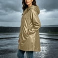 thumbnail image 5 of Jerdar Women Waterproof Lightweight Long Sleeve Rain Jacket Solid Color Winter Rainproof Active Outdoor Hooded Raincoat XL, 5 of 8