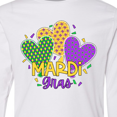 thumbnail image 4 of Inktastic Mardi Gras with Hearts and Patterns Long Sleeve Youth T-Shirt, 4 of 5