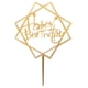 thumbnail image 1 of Bewildely Adorno para tarta de feliz cumpleaños para niña, complemento de postre, letras acrílicas cuadradas, doble capa, bandera, suministros Kits de decoración para fiestas oro 11.5x16.7 cm, 1 of 6