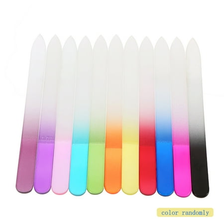 5Pcs Professional Glass Nail Files Polishing Tools Spray Color Glass
