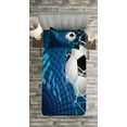 thumbnail image 3 of Ambesonne Soccer Quilted Bedspread Set 2 Pcs, Abstract Goal Pattern, Twin Size, Blue Black White, 3 of 3