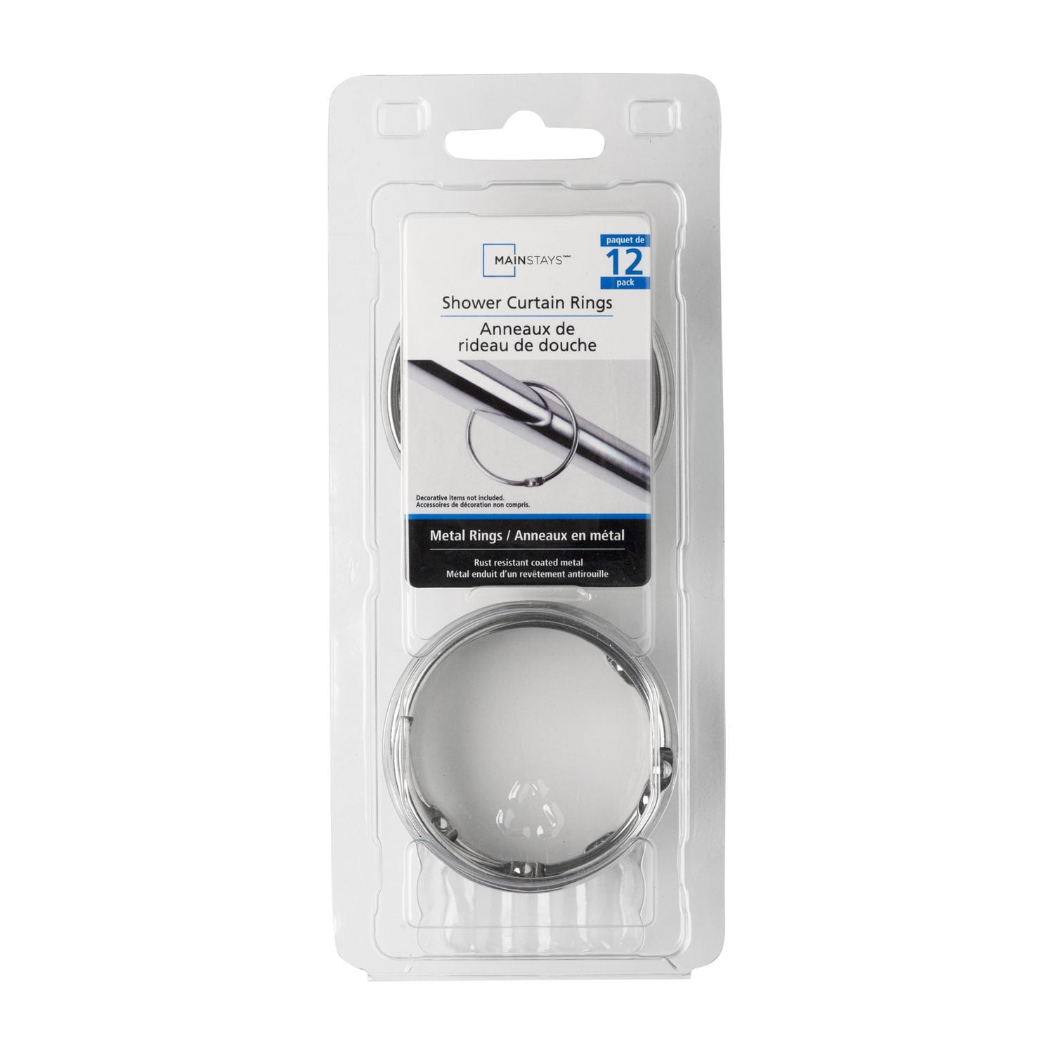 Anneaux de rideau de douche en O de Mainstays Ensemble de 12