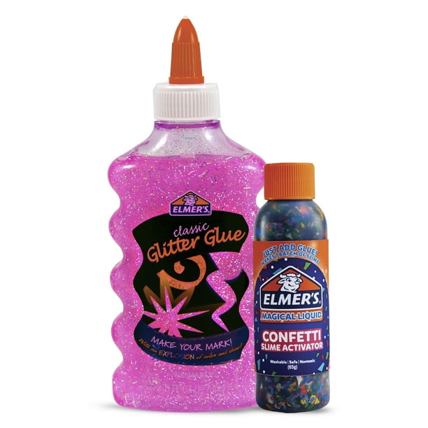 Elmer's Slime Bundle with Liquid Slime Activator, Glitter Glue, Pink - Walmart.com - Walmart.com