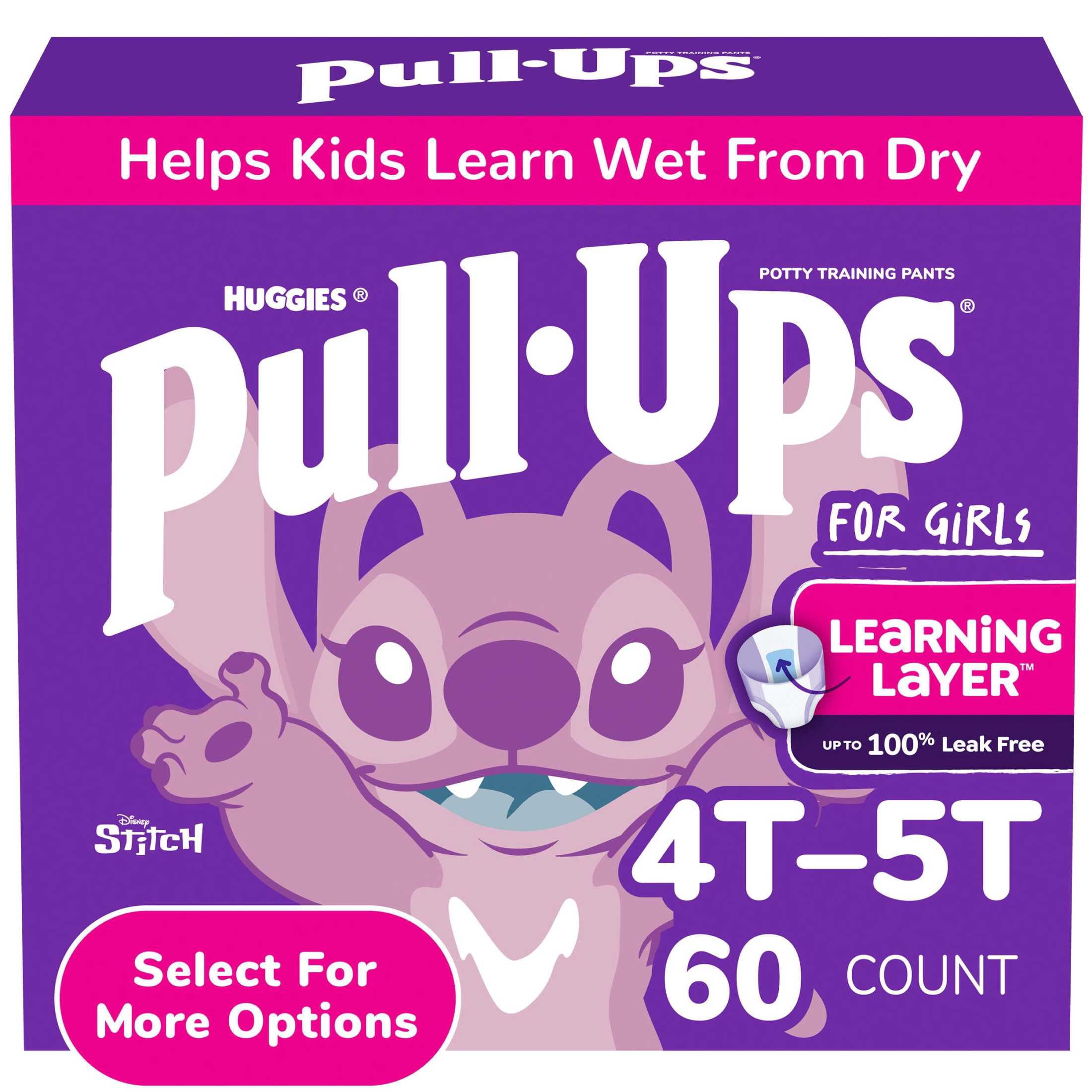 (2 pack) Pull-Ups Girls Potty Training Pants Disney Special Edition, 4T-5T, 60 Count