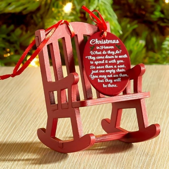Zues Chaise à Bascule Finition Fine Délicate Exquise Décoration de Noël Mini Chaise à Bascule pour la Maison
