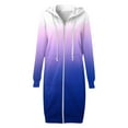 thumbnail image 5 of Lindreshi Zip up Hoodies for Women Women's Gradient Loose Long Sleeve Hoodie Sweater Top Long Coat, 5 of 5
