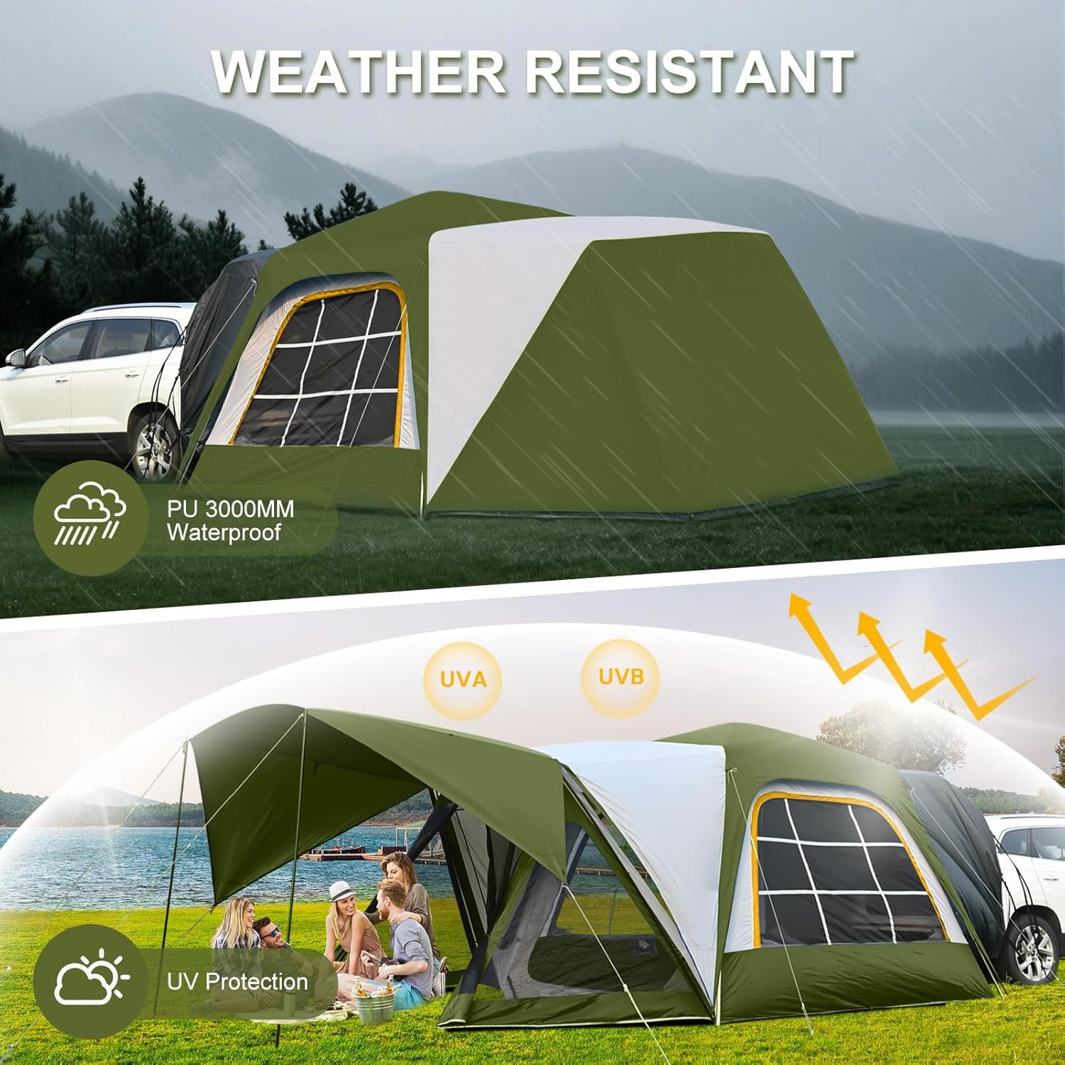 MOPHOTO SUV Tents for Camping 6-8 People, 10x10ft SUV Tent