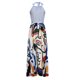 thumbnail image 4 of ICHUANYI Clearance Fashion Casual Summer Sleeveless Round Neck Printing Dress Halter Neck Zipper Women's Dress Long Pleated Dresses(Light Blue, L) ICHUANYI WER2023081400400, 4 of 8