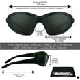 thumbnail image 2 of Bikershades Motorcycle Safety Sunglass Foam Padded Men Women Wide Coverage Wind-Proof, 2 of 8