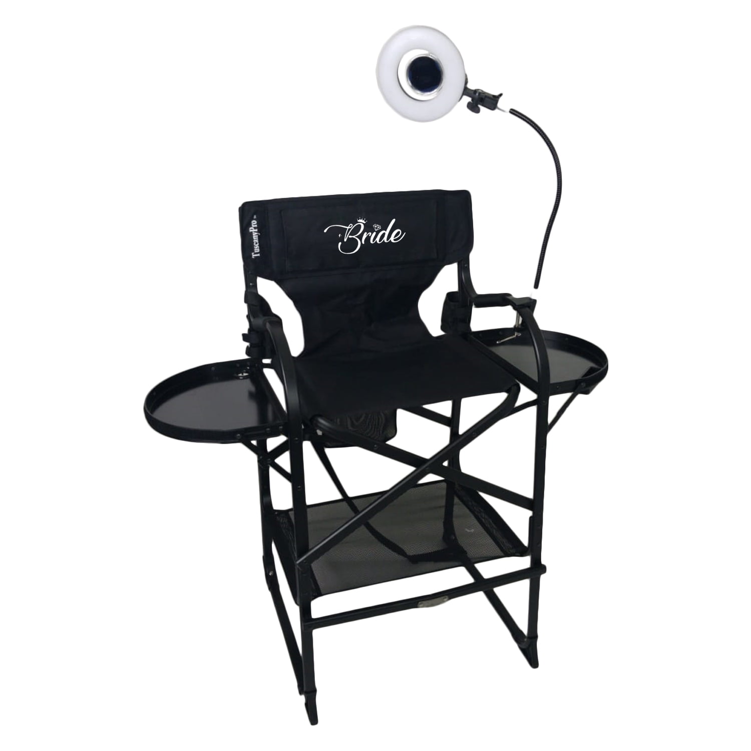 TuscanyPro Bridal Tall Heavy Duty Director Chair with Mini Ring LED