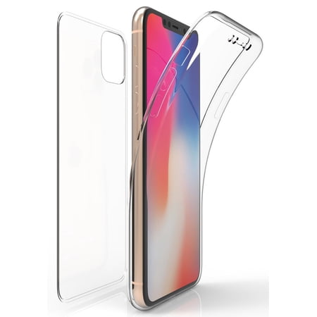 Case for iPhone 11 Pro Max, New 360-Degree Wrap [Full-Body Protection] Transparent TPU Slim Cover [Built-In Screen Guard] for Apple iPhone 11 Pro Max (2019, 6.5" Model)