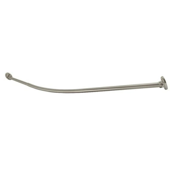 Kingston Brass CC7218 72 in. Edenscape Stainless Steel Single Curved Shower Curtain Rod, Brushed Nickel