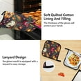 thumbnail image 4 of 5 Pcs Kitchen Set Heat Resistant Oven Mitts and Non-Slip Pot Holders with Adjustable Cooking Apron Pumpkin Grape Berry, 4 of 6