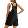 thumbnail image 4 of Fantaslook Waffle Jumpsuits for Women Summer Trendy Button Sleeveless Romper Ajustable Strap Shorts Overalls with Pockets, 4 of 9