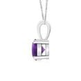 thumbnail image 2 of Angara Collier en Améthyste Naturelle - Pendentif Solitaire Rond en Améthyste avec Broches en Or Blanc 14K pour Femmes, 2 of 9