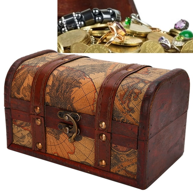 CAJA DE MADERA VINTAGE PARA ALMACENAMIENTO DE JOYAS, COFRE DEL TESORO HECHO A MANO, BISAGRA DE ALEACIÓN DE ESTILO CHINO Europa Para Anillo, Pulsera, Accesorios De Fotografía,