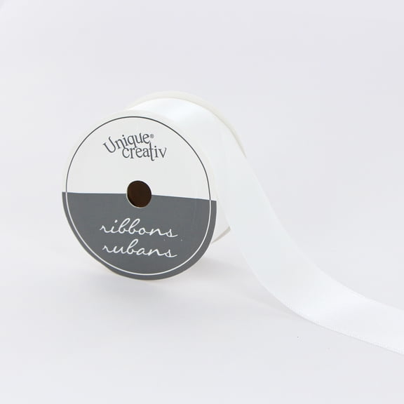 UNIQUE CREATIV blanc Satin Ribbon 25 mm (0.98 in) × 5.5 m (7/8 in × 6 yd), 5.49 m (18 ft)