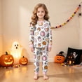 thumbnail image 2 of Enyan Girls Pajamas Halloween 2 Piece Cute Pumpkin/Ghost Print Pajama Long Sleeve Kid Pjs Set Pjs for Girls(8-9 Years), 2 of 7