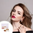 thumbnail image 4 of HongHeng 6 Pairs Christmas Stud Earrings for Women Chirstmas Tree Snowflake Bow Gift Box Santa Claus Gingerbread Earrings Set Xmas Holiday Gifts, 4 of 6