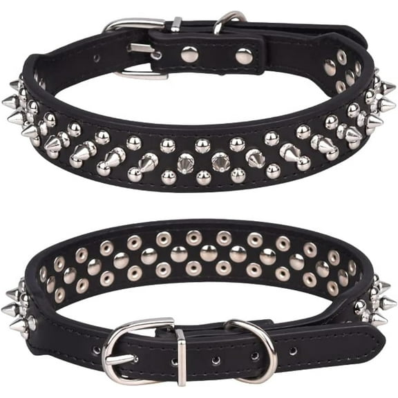 1Pcs  Spiked Dog Collar, Mushrooms Rivet Studded Adjustable Pu Leather Pet Collars for Cats Puppy Dogs