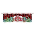 thumbnail image 1 of ERK 1Pcs Themed Kitchen Curtain (3 ) Red Plaid Truck Pattern Perfect For Kitchen Can Also Be In The Bathroom Short Curtains., 1 of 4