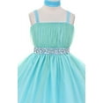 thumbnail image 4 of Dreamer PePi Double Spaghetti Strap Tulle Rhinestone Easter Big Girls Flower Girl Dress Purple Fuchsia 16 (C03B31), 4 of 5