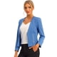 thumbnail image 1 of chaqueta cortada traje Oficina de trabajo para mujer, sin cuello, con cremallera abrigo corto Azul S, 1 of 5