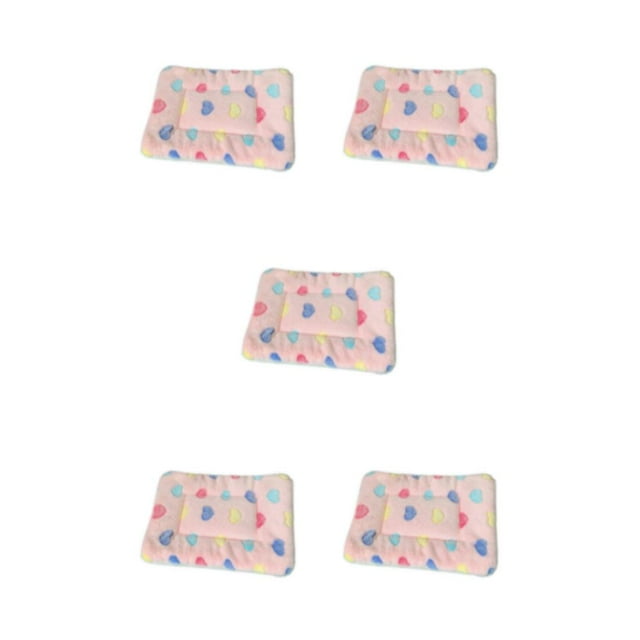 Wweixi 1/2/3/5 Washable And Machine Washable Pet Mat For Easy Cleaning Cartoon Sleeping Mat For Cats And Dogs pink heart 30*40cm 5PCS