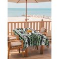 thumbnail image 2 of Outdoor Tablecloth with Umbrella Hole for Patio/Picnic/Party/Camping, Green Black Boho Waterproof Table Cloth Rectangle Table Cover Washable, Vintage Tribal Striped Southwestern (60"x 102"), 2 of 9