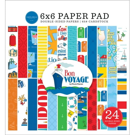 UPC: 0793888108899 | Carta Bella Double-Sided Paper Pad 6 X6  24/Pkg-Bon Voyage
