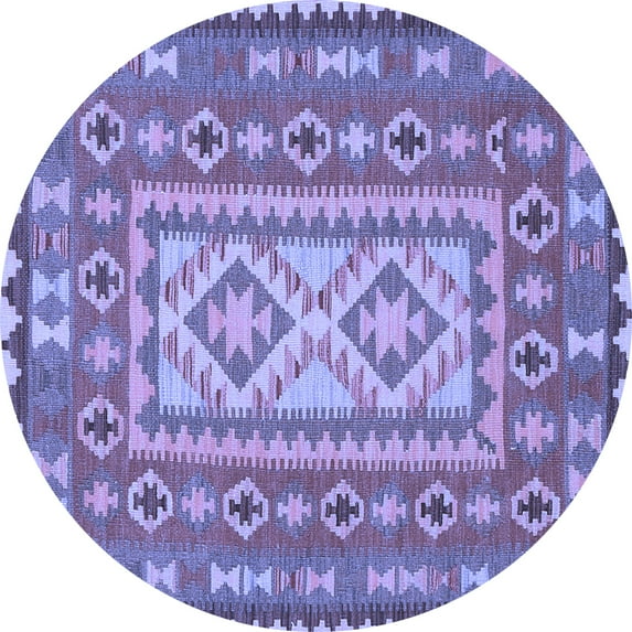 Ahgly Company Indoor Round Persian Blue Traditional Area Rugs, 7' Round