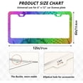 thumbnail image 3 of GZHJMY Rainbow Snake Skin Print Colorful License Plate Frames for Women Men 2 Pcs Personalized Car License Plate Holder with Screw Caps, Elliptical Hole Decorative, 3 of 7