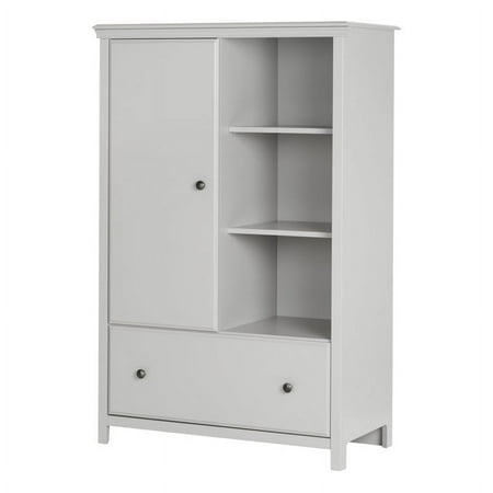 South Shore Cotton Candy Armoire in Soft Gray